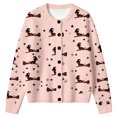 thumbnail image 1 of EliteGoogv Women's Halloween Cardigan Cute Witch Graphic Button Down Long Sleeve Knit Sweater Loose Fit Casual Fall Winter Outwear,S, 1 of 5