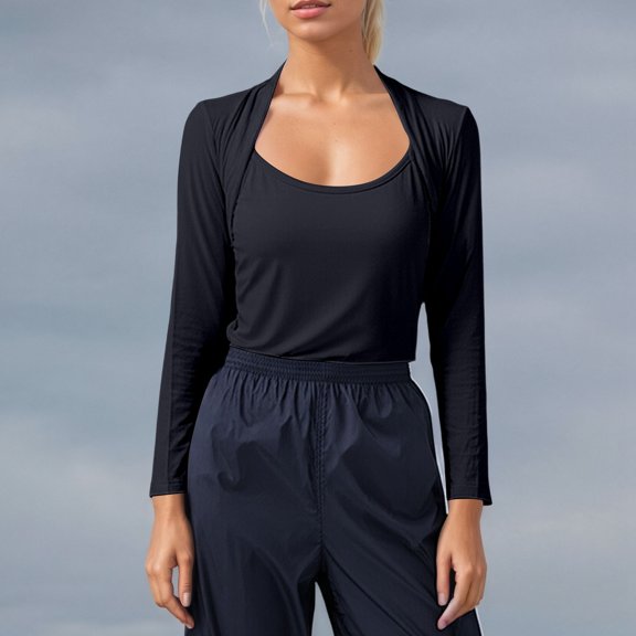 EliteGoogv Women's Long Sleeve T Shirts Casual Comfortable Pure Color Basic Top For Daily Wear Spring Summer Soft Breathable Tee Fashion Womens Tee tops Black XL