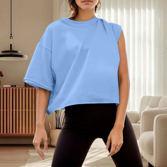 EliteGoogv Women's Short Sleeve Yoga Casual Loose Sports T Shirt Soft Womens Tee tops BU2 XXL