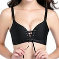 thumbnail image 1 of EliteGoogv Womens Bras Smooth Lace Up Adjustable Push Up Bras For Women Everyday Bras Seamless Support Bras Black 75, 1 of 3