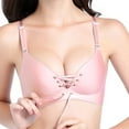 thumbnail image 1 of EliteGoogv Womens Bras Smooth Lace Up Adjustable Push Up Bras For Women Everyday Bras Seamless Support Bras Pink 70, 1 of 3