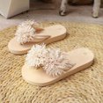 thumbnail image 1 of EliteGoogv Womens Flower Platform Flip Flops Comfortable Thick Sole Wedge Slippers Summer Beach Casual Non Open Toe Thong Sandals for Daily Wear,US:6.5, 1 of 8