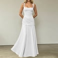 thumbnail image 1 of EliteGoogv Womens Formal Dresses Sleeveless Fitted Waist A Line Evening Gowns For Women Party Prom Cocktail Dresses White XL, 1 of 6