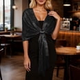 thumbnail image 1 of EliteGoogv Womens Formal Evening Dress Shawl Bridal Bridesmaid Wedding Party Cover Up Wrap Scarf Ball Gown Accessory Half Neck Formal Apparel,Black,One Size, 1 of 4