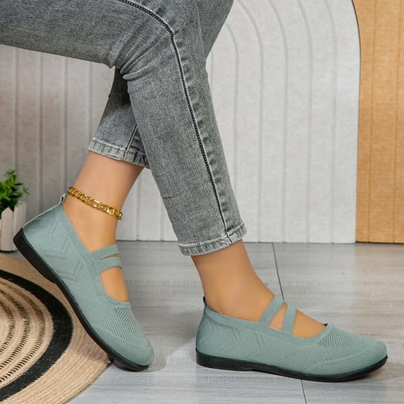 EliteGoogv Womens Loafers Slip On Round Toe Flat Moccasins Casual Sneakers for Women Summer Walking Shoes US :8