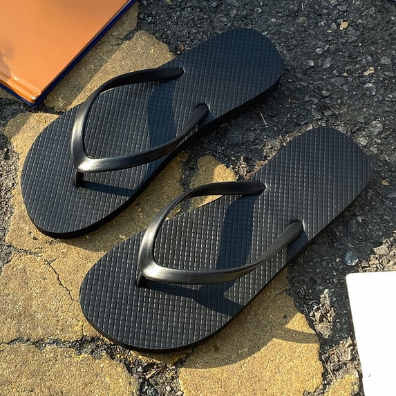 EliteGoogv Womens Sandals Thong Toe Post Flat Slip On Summer Beach Sandals For Women Non Slip Rubber Sole Casual Outdoor Footwear US :9