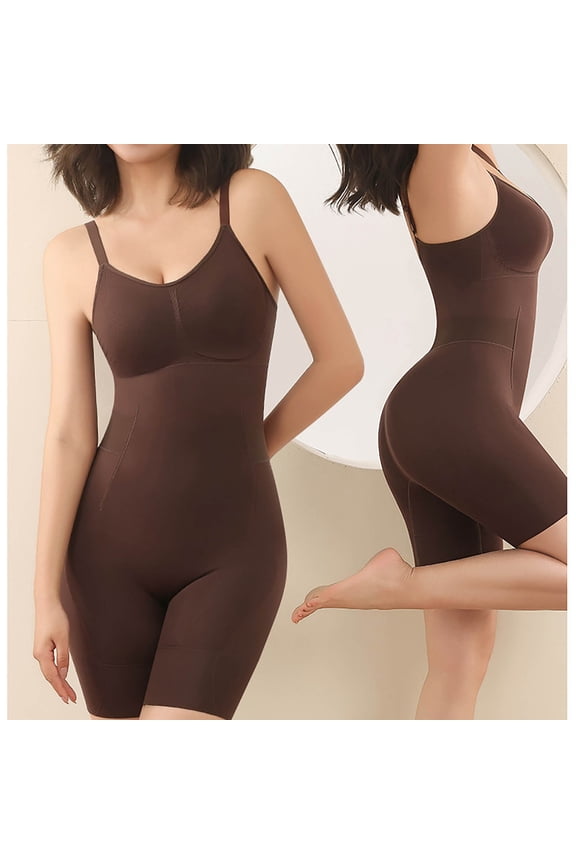 Womens Shapewear Bodysuits Seamless Control Full Body Shapers For Women Butt Lifting Postpartum Slimming Underwear Brown L