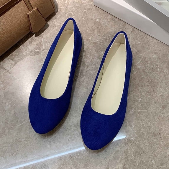 EliteGoogv Womens Slip On Flats Round Toe Low Heel Casual Shoes for Women Everyday Walking Footwear US :9