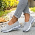 thumbnail image 1 of EliteGoogv Womens Slip On Sneakers Breathable Mesh Round Toe Walking Shoes For Women Summer Lightweight Footwear Grey US:7.5, 1 of 8