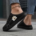 thumbnail image 1 of EliteGoogv Womens Slip On Sneakers Low Top Canvas Flat Shoes For Women Casual Comfortable Walking Footwear Black US:9.5, 1 of 8