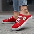 thumbnail image 1 of EliteGoogv Womens Slip On Sneakers Low Top Canvas Flat Shoes For Women Casual Comfortable Walking Footwear Red US:8, 1 of 6