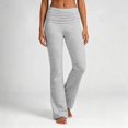 thumbnail image 1 of EliteGoogv Womens Yoga Pants Fold Waist Wide Leg Trousers For Women Summer Vacation Casual Pants Light Gray XL, 1 of 7