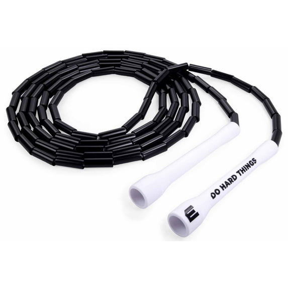 EliteSRS, Do Hard Things - Adjustable Beaded Jump Rope for Fitness - Black and White
