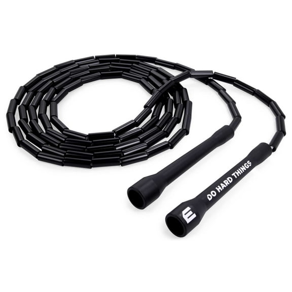 EliteSRS, Do Hard Things - Adjustable Beaded Jump Rope for Fitness - Black
