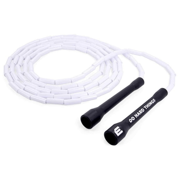 EliteSRS, Do Hard Things - Adjustable Beaded Jump Rope for Fitness - White and Black