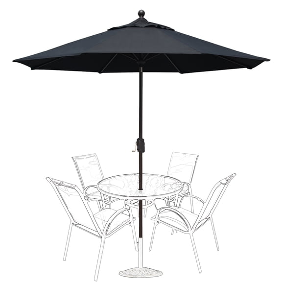 EliteShade 9Ft Market Umbrella Patio Outdoor Table Umbrella(Black)