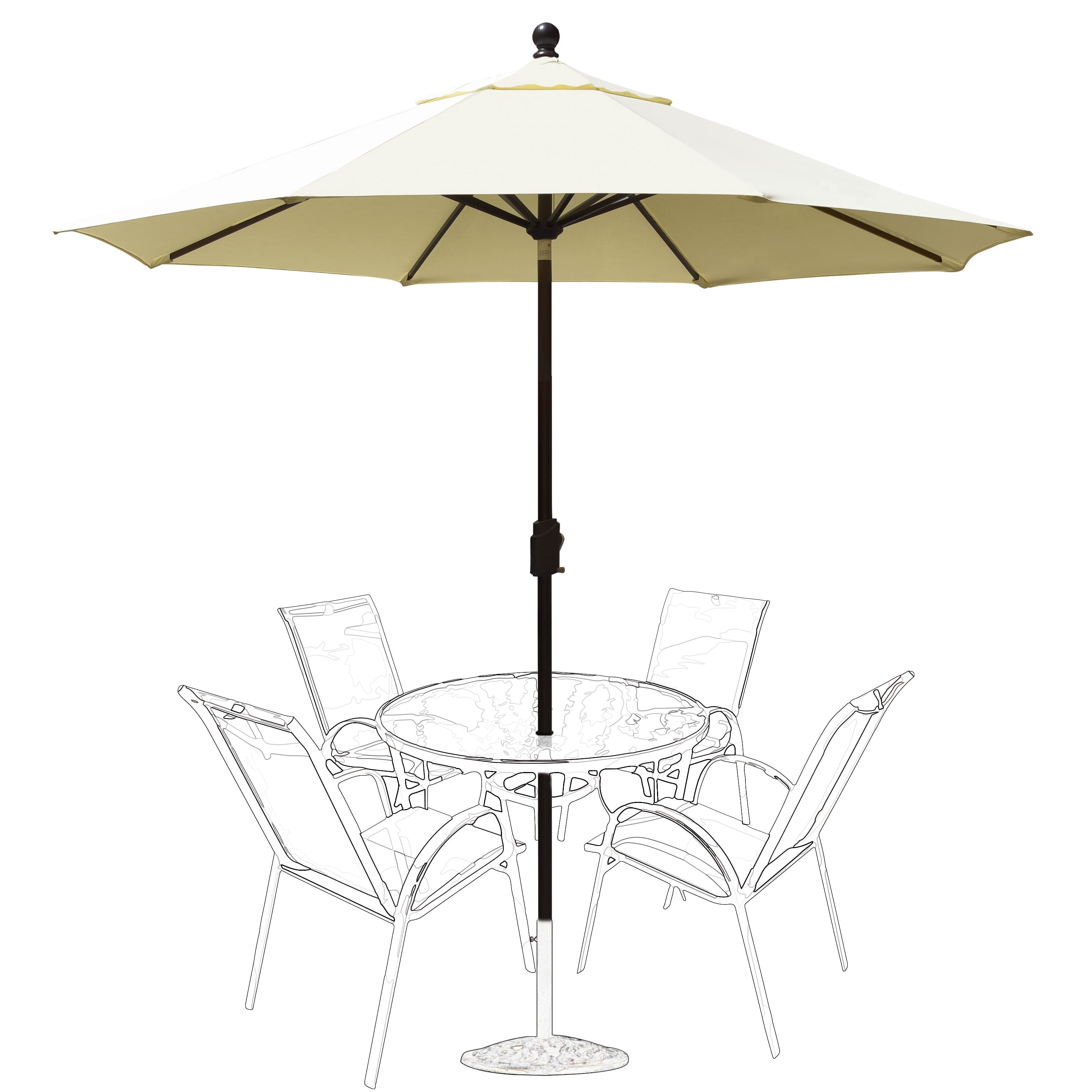 EliteShade 9Ft Market Umbrella Patio Outdoor Table Umbrella（Natural）