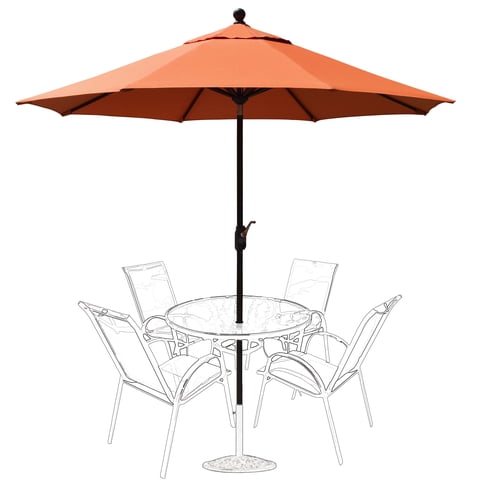 EliteShade 9Ft Market Umbrella Patio Outdoor Table Umbrella（Rust）