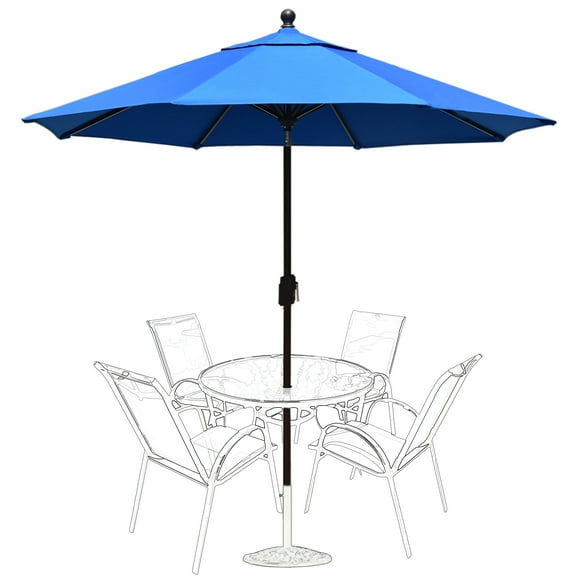 EliteShade 9Ft Market Umbrella Patio Outdoor Table Umbrella with Ventilation and 5 Years Non-Fading Guarantee，Royal