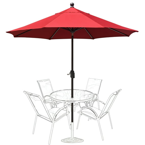 EliteShade 9Ft Market Umbrella Patio Outdoor Table Umbrella with Ventilation and 5 Years Non-Fading Guarantee,Ruby