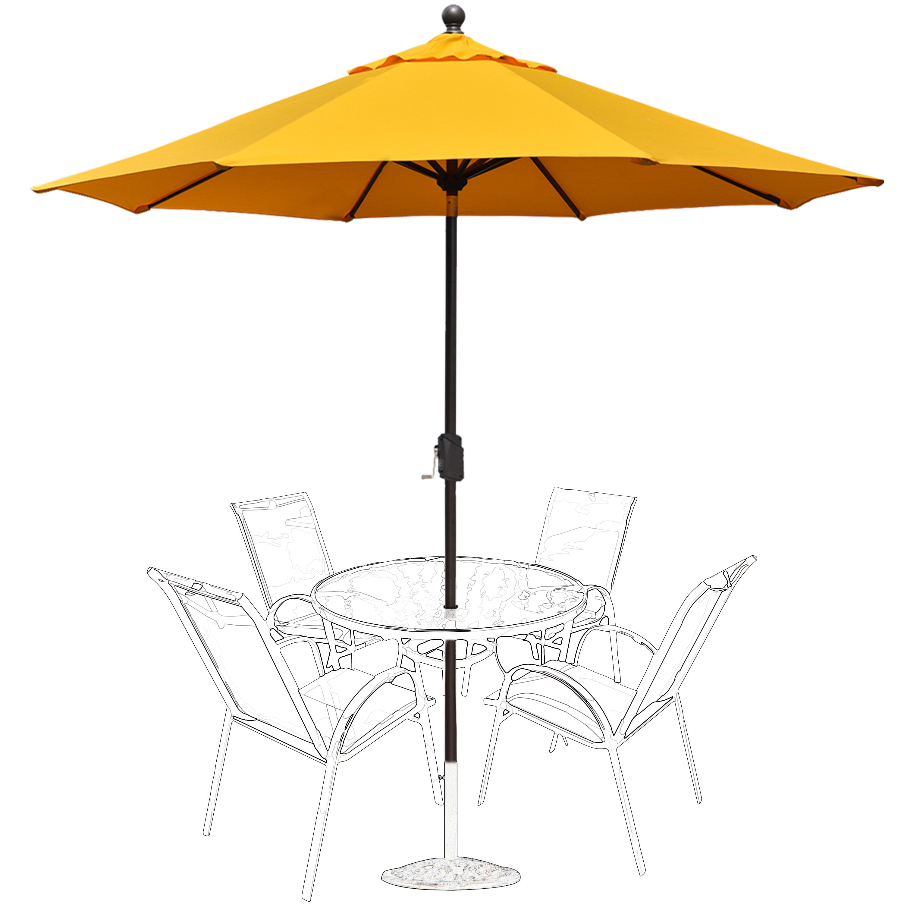 EliteShade 9Ft Market Umbrella Patio Outdoor Table Umbrella with Ventilation and 5 Years Non-Fading Guarantee，Sunflower