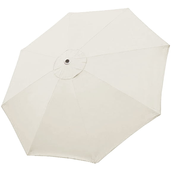 EliteShade White Replacement Canopy for Round 9FT Patio Umbrellas with 8 Ribs (Canopy Only)