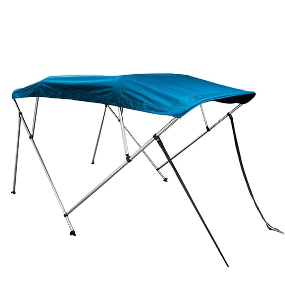 SavvyCraft® 4 Bow Boat Bimini Top with Aluminum Frame & Canvas, 8ft L x 54in H x 61-66in W Blue