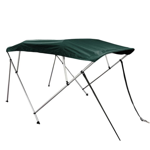 SavvyCraft® 4 Bow Boat Bimini Top with Aluminum Frame & Canvas, 8ft L x 54in H x 54-60in W Green