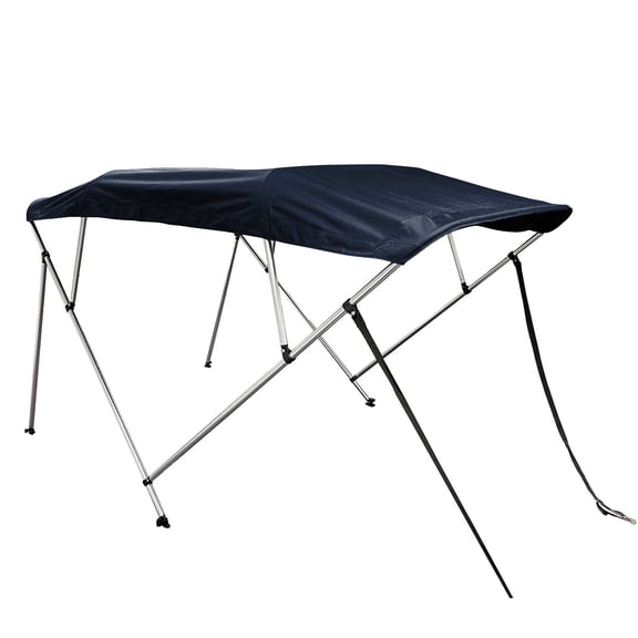 SavvyCraft 4 Bow Boat Bimini Top Canopy, Teal Marine Grade Canvas with Aluminum Frame, Boot & Rear Support Poles, 8ft Long 54" High Fits 97"-103" Wide Boat