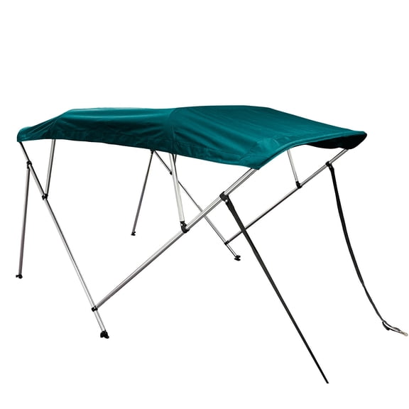 SavvyCraft® 4 Bow Boat Bimini Top with Aluminum Frame & Canvas, 8ft L x 54in H x 54-60in W Teal