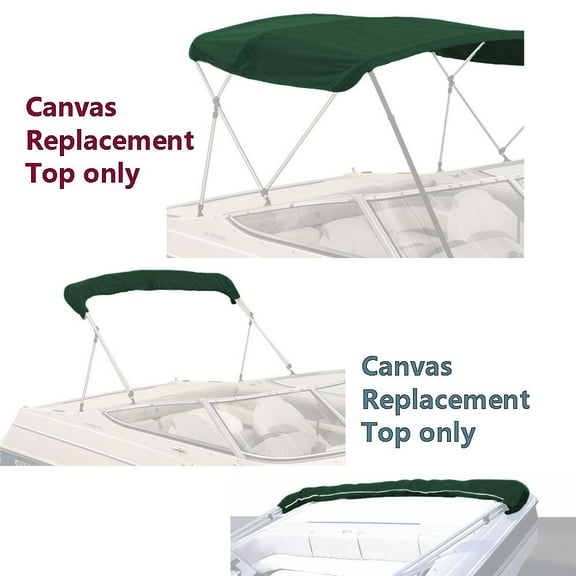 EliteShield 4 Bow Bimini Top Replacement Canvas Cover 4 Bow 96" L 67"-72" W Green Color with Zippered Pockets