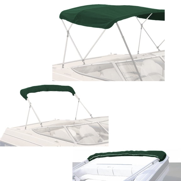 SavvyCraft™ 4 Bow Bimini Top Replacement Canvas 8ft L, 85"-90" W Green Color-with Storage Boot/without Frame