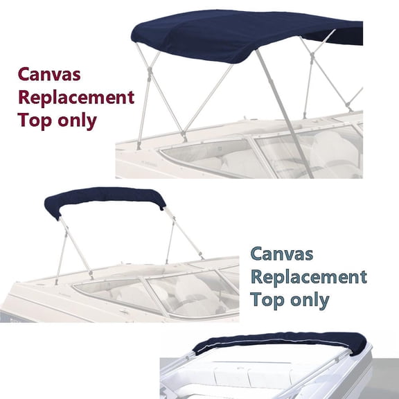 EliteShield 4 Bow Bimini Top Replacement Canvas Cover 4 Bow 96" L 97"-103"W Navy Color with Zippered Pockets