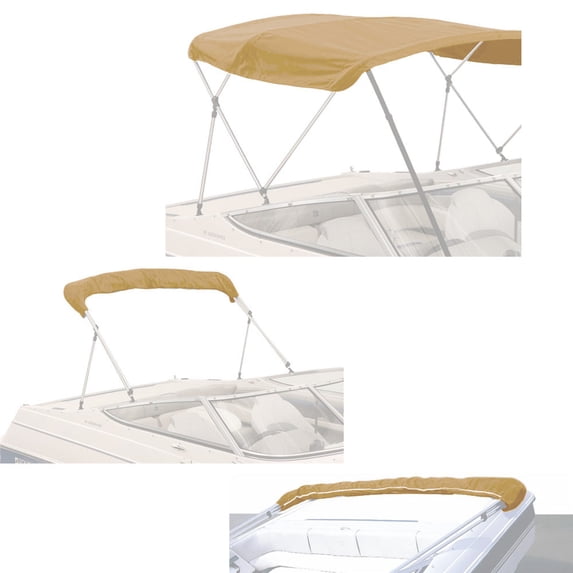 SavvyCraft™ 3 Bow Bimini Top Replacement Canvas 6ft L, 61"-66" W Beige Color-with Storage Boot/without Frame