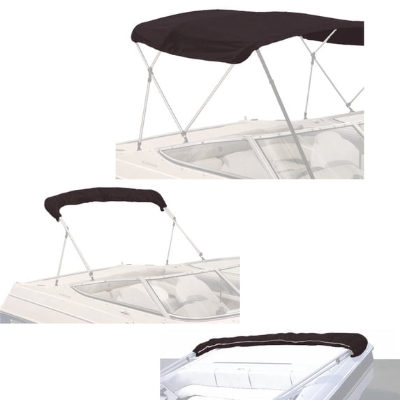 SavvyCraft™ 3 Bow Bimini Top Replacement Canvas 6ft L, 85"-90" W Black Color-with Storage Boot/without Frame
