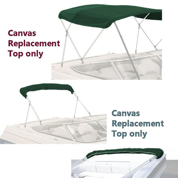 EliteShield Bimini Top Replacement Canvas Cover 4 Bow 96" L 54"-60" W Green Color-with Storage Boot/without Frame