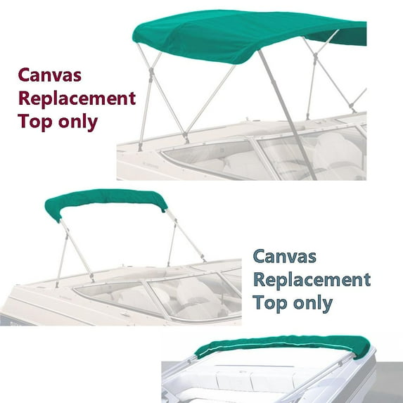 EliteShield Bimini Top Replacement Canvas Cover 4 Bow 96" L 54"-60" W Teal Color-with Storage Boot/without Frame