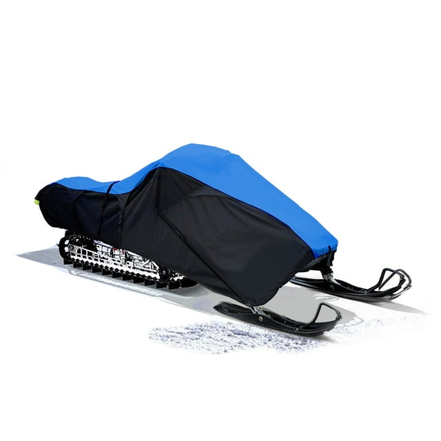 EliteShield Heavy Duty Trailerable Snowmobile Storage Cover Fits Youth Snowmobile up to 80" Blue/Black