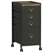 EliteY Rolling File Cabinet, Metal Black