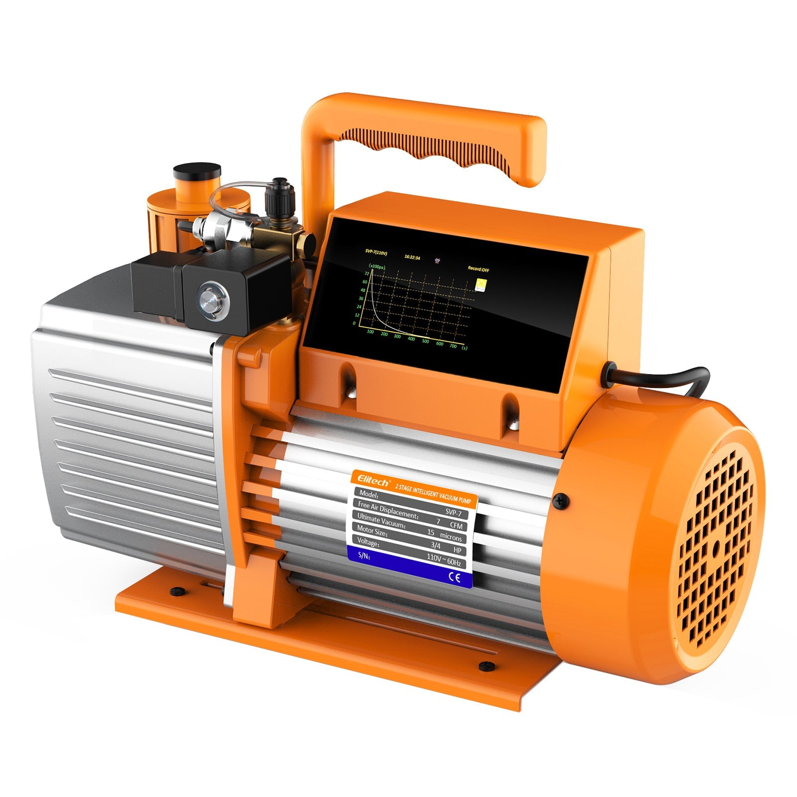 Elitech Intelligent HVAC Vacuum Pump 7 CFM 2 Stage Vacuum Gauge App