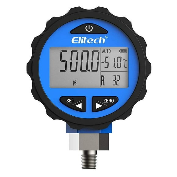 Elitech PG-30Pro Blue Digital AC Pressure Gauge -14.5~500 PSI
