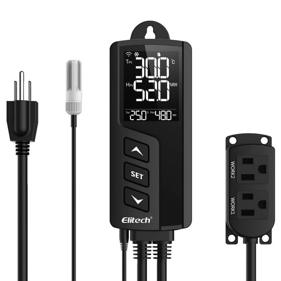 Elitech Temperature Humidity Controller Thermostat Wifi Remote Monitoring 110V 1100W 10A