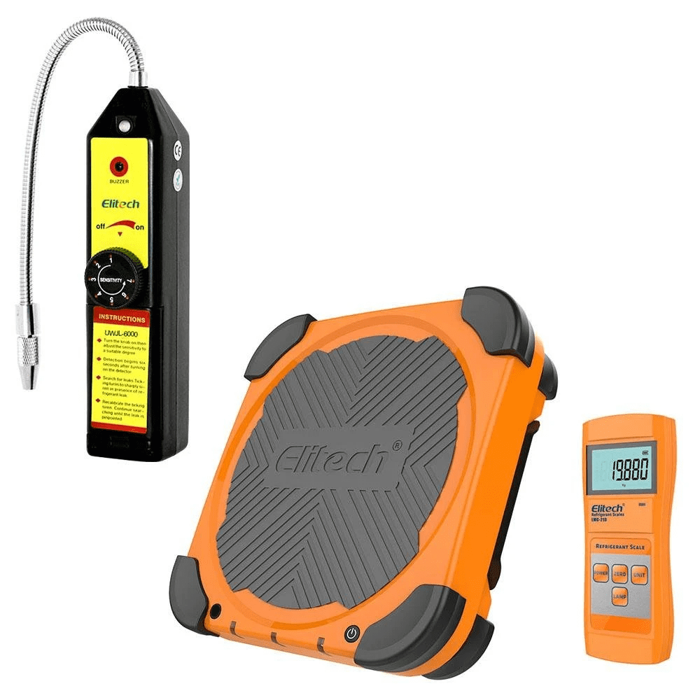 Elitech WJL-6000S Feron Leak Detector + LMC-210 Wireless Refrigerant Charging Scale 220lbs