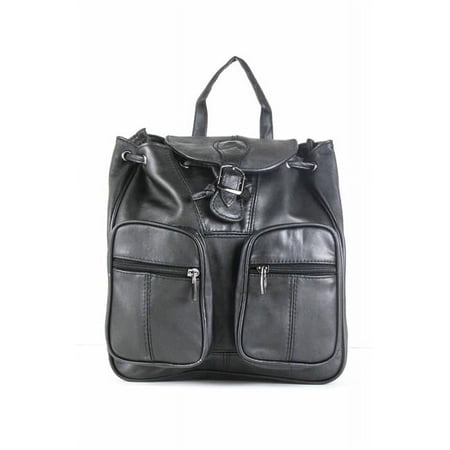 Eliteco L872 Hearty Trendy ILeather Collection Leather Backpack with Two Front Pockets - Large Size