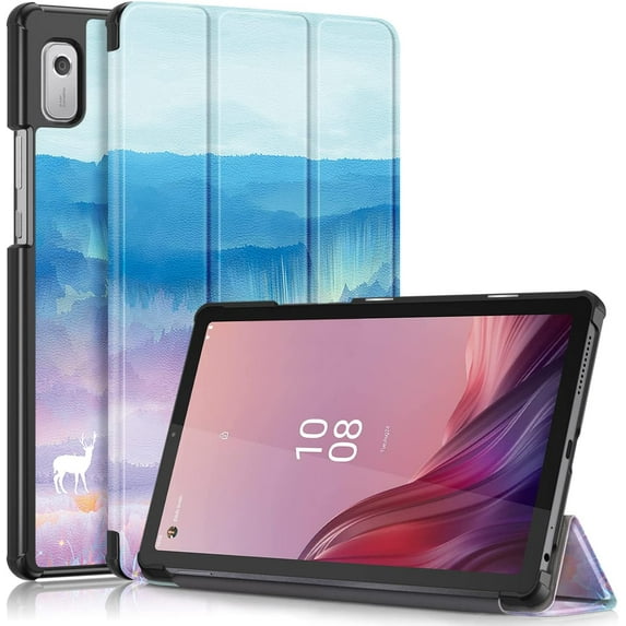 Elitegadget Case for Lenovo Tab M9 (TB-310FU, 2023 Released) 9 Inch Display Tablet - Slim Lightweight Trifold Shell Stand Cover Case + 1 Random Stylus (Dreamland)