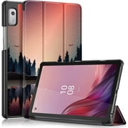 Elitegadget Case for Lenovo Tab M9 TB-310FU, 2023 Released 9 Inch Display Tablet - Slim Lightweight Trifold Shell Stand Cover Case + 1 Random Stylus Forest Dusk
