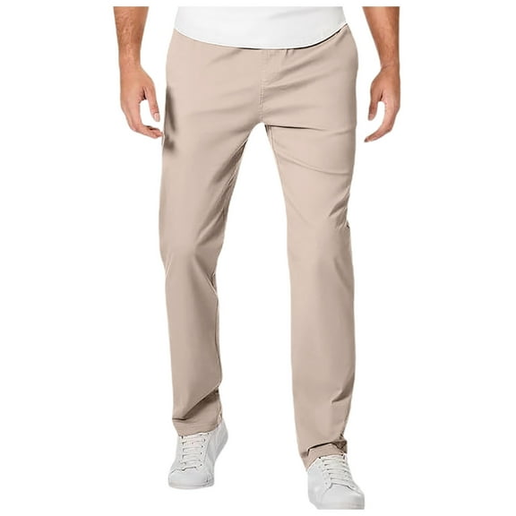 Elitejoe Mens Pants, Caracomfy Pants, Stridecomfy - Men's Stretch Khaki Pants with Elastic Waistband, GlideActive Pants,Size L