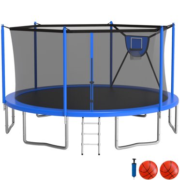 Elitezip 10FT 12FT 14FT 16FT Trampoline For Adults And Kids, 1500LBS