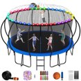 thumbnail image 1 of Elitezip 15 FT Trampoline 1500 LBS for Kids, Teens, Adults, Pumpkin Trampoline with Enclosure Net and Basketball Hoop, Reacreational Trampoline with Ladder, Sprinkler, Lights, Socks, 1 of 6