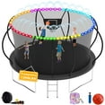 thumbnail image 1 of Elitezip Trampoline for Kids and Adults, 12FT 1200LBS Trampolines with Enclosure Net, Basketball Hoop, Ladder, Light, Sprinkler, Outdoor Trampoline, Backyard Recreational Trampolines, Curved Design, 1 of 10